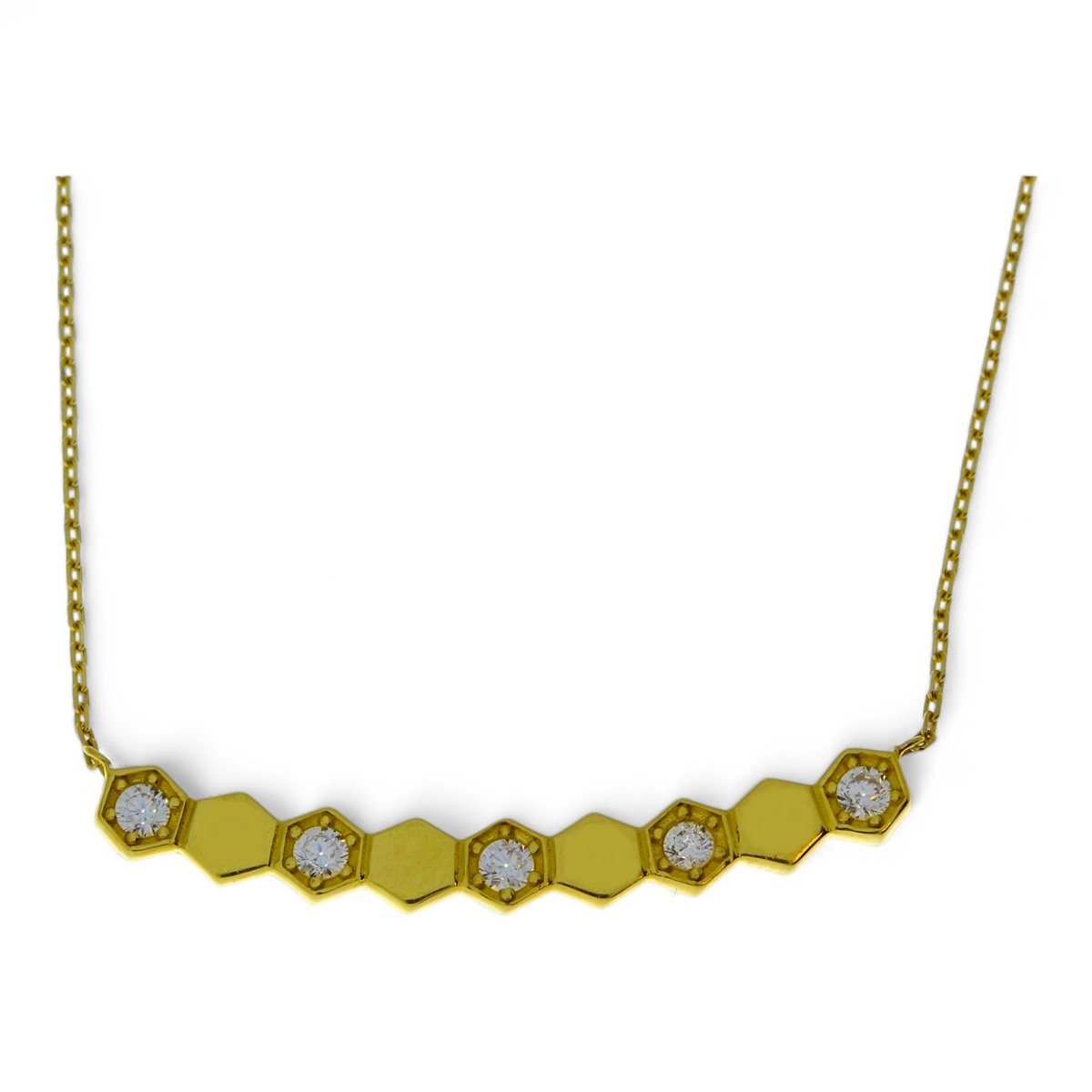 Star juwelier | Gouden Collier Fantasie Blokjes Zirkonia 18 karaats | Koop bij 14Karaats.nl Star juwelier | Gouden Collier Fantasie Blokjes Zirkonia 18 karaats | Nu te koop bij 14Karaats.nl | 10001091-Pendants