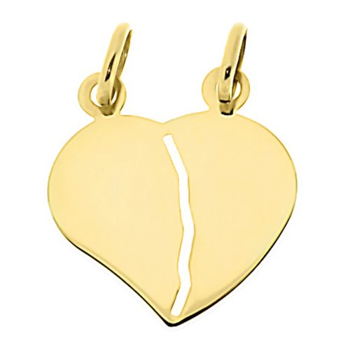 Zwartevalk | Juwelier Zwartevalk 14 karaat gouden breek hart hanger - 14.101.035 | Nu te koop bij 14Karaats.nl | 10001091-Pendants