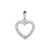 The Jewelry Collection | The Jewelry Collection Hanger Hart Zirkonia - Goud | Nu te koop bij 14Karaats.nl | 10001091-Pendants