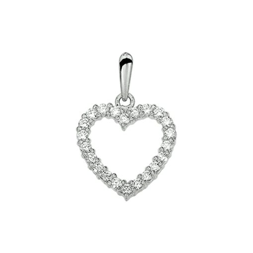 The Jewelry Collection | The Jewelry Collection Hanger Hart Zirkonia - Goud | Nu te koop bij 14Karaats.nl | 10001091-Pendants