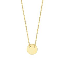 Its-Beautiful | Anker Collier van Geelgoud met Robuust Rond Plaatje | Nu te koop bij 14Karaats.nl | 10001091-Pendants