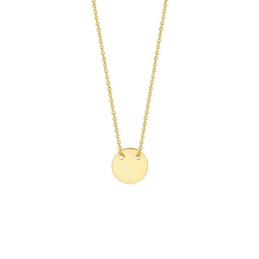Its-Beautiful | Anker Collier van Geelgoud met Robuust Rond Plaatje | Nu te koop bij 14Karaats.nl | 10001091-Pendants