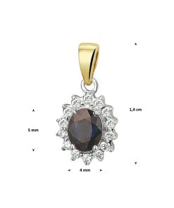 Sense Jewelry | Hanger Saffier En Diamant 0.10ct H Si | Nu te koop bij 14Karaats.nl | 10001091-Pendants