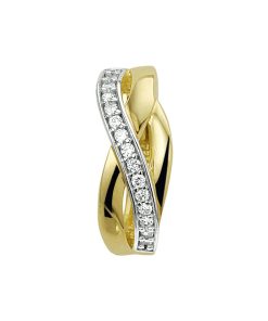 The Jewelry Collection | The Jewelry Collection Hanger Zirkonia - Geelgoud | Nu te koop bij 14Karaats.nl | 10001091-Pendants