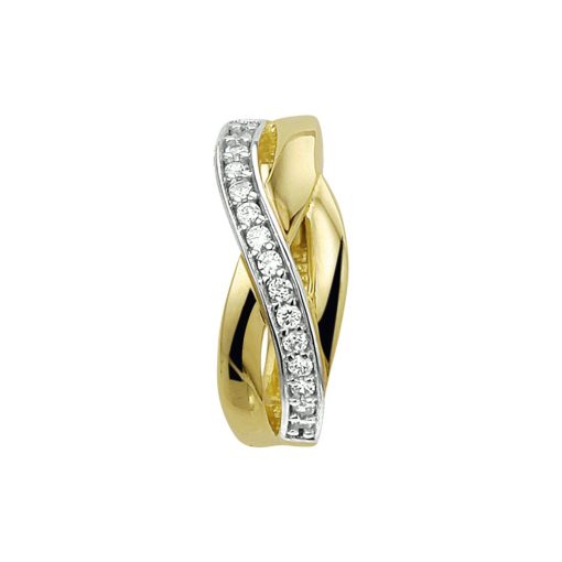 The Jewelry Collection | The Jewelry Collection Hanger Zirkonia - Geelgoud | Nu te koop bij 14Karaats.nl | 10001091-Pendants