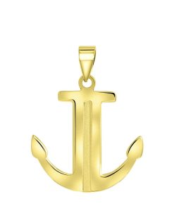 Lucardi | Lucardi Heren 14 Karaat geelgouden hanger anker - Hanger - 14 Karaat Goud - Geelgoud | Nu te koop bij 14Karaats.nl | 10001091-Pendants