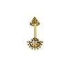Piercings works | Stralende Zon: 18Karaat Gouden Piercing voor Verticale Helix met Hoogwaardige Zirkonia | Nu te koop bij 14Karaats.nl | 10001087-Earrings/Body-piercing Jewellery