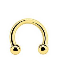 Piercings works | 14 Karaat Massief Gouden Circular Barbell - 10mm - 3mm ball | Nu te koop bij 14Karaats.nl | 10001087-Earrings/Body-piercing Jewellery