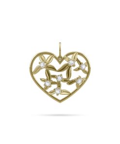 GISSER | Gisser Jewels - Hanger VGP031 - 14k geelgoud - met bloemen en zirconia stenen - | Nu te koop bij 14Karaats.nl | 10001091-Pendants