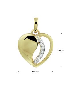 Sense Jewelry | Hanger Hart Zirkonia | Nu te koop bij 14Karaats.nl | 10001091-Pendants
