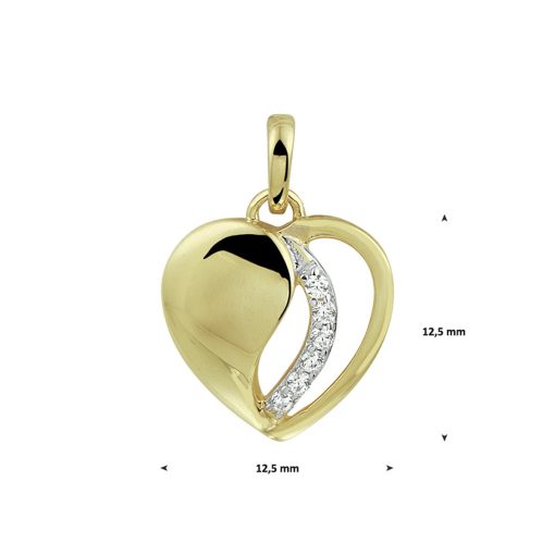 Sense Jewelry | Hanger Hart Zirkonia | Nu te koop bij 14Karaats.nl | 10001091-Pendants