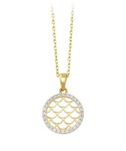 Star juwelier | Gouden Ketting Rond Fantasie Hanger 14 karaats 42 cm | Nu te koop bij 14Karaats.nl | 10001091-Pendants