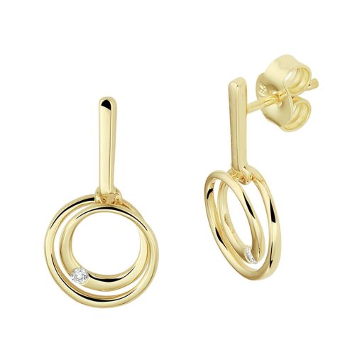 Its-Beautiful | oorhangers rond diamant 0.040ct (2x 0.02ct) h si | Nu te koop bij 14Karaats.nl | 10001091-Pendants