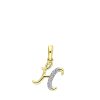 Lucardi | Lucardi Dames alfabet hanger met diamant (0
