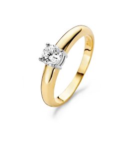 Blush | Blush Ring 1129BZI -  Geel en Wit Goud (14Krt.) met Zirconia | Nu te koop bij 14Karaats.nl | 10001092-Rings