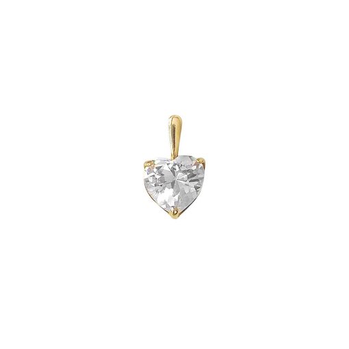 Star juwelier | Gouden Hart Hanger Zirkonia 14 karaats | Nu te koop bij 14Karaats.nl | 10001091-Pendants