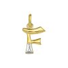 Star juwelier | Goud Hanger Letter F Diamant 14 karaats | Nu te koop bij 14Karaats.nl | 10001091-Pendants