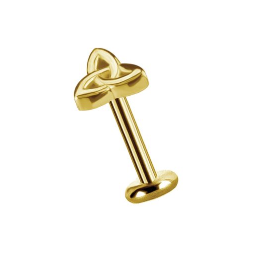 Piercings works | 18 Karaat Goud Oorpiercing Celtic Trinity | Nu te koop bij 14Karaats.nl | 10001087-Earrings/Body-piercing Jewellery