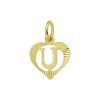 Star juwelier | Goud Hanger Letter U Hart 14 karaats | Nu te koop bij 14Karaats.nl | 10001091-Pendants