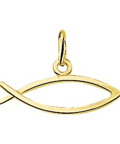 The Jewelry Collection | The Jewelry Collection Hanger Ichtus - Goud | Nu te koop bij 14Karaats.nl | 10001091-Pendants