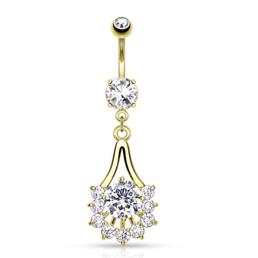 LMPiercings NL | Navelpiercing waaier gold plated - LMPiercings | Nu te koop bij 14Karaats.nl | 10001087-Earrings/Body-piercing Jewellery