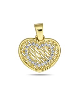Zwartevalk | Juwelier Zwartevalk 14 karaat gouden hart hanger met zirkonia - 14.296 | Nu te koop bij 14Karaats.nl | 10001091-Pendants