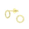 JYC | Joy|S - Zilveren twisted cirkel oorbellen - donut - 7 mm - gold plated | Nu te koop bij 14Karaats.nl | 10001087-Earrings/Body-piercing Jewellery