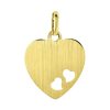 Lucardi | Lucardi Dames 14 Karaat geelgouden graveerplaat hart - Hanger - 14 Karaat Goud - Geelgoud | Nu te koop bij 14Karaats.nl | 10001091-Pendants