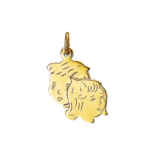 The Jewelry Collection | The Jewelry Collection Bedel Jongen En Meisje - Goud | Nu te koop bij 14Karaats.nl | 10001091-Pendants