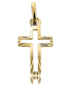 Zwartevalk | Juwelier Zwartevalk 14 karaat gouden kruis hanger - 14.101.026 | Nu te koop bij 14Karaats.nl | 10001091-Pendants
