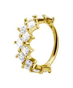 Piercings works | 18 Karaat Goud Conch Piercing Ring - Zirkonia | Nu te koop bij 14Karaats.nl | 10001087-Earrings/Body-piercing Jewellery