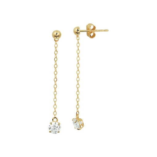 Its-Beautiful | Geelgouden Oorhangers zirkonia 4019383 | Nu te koop bij 14Karaats.nl | 10001091-Pendants