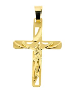 Zwartevalk | Juwelier Zwartevalk 14 karaat gouden kruis hanger - 14.801.128 | Nu te koop bij 14Karaats.nl | 10001091-Pendants