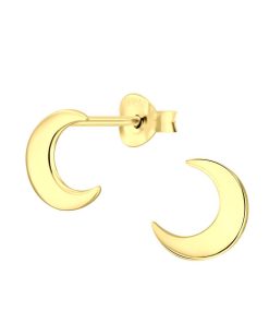 JYC | Joy|S - Zilveren Maan oorbellen - 8 mm - gold plated | Nu te koop bij 14Karaats.nl | 10001087-Earrings/Body-piercing Jewellery