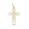 Zwartevalk | Juwelier Zwartevalk 14 karaat gouden bicolor kruis hanger - 14.282 | Nu te koop bij 14Karaats.nl | 10001091-Pendants