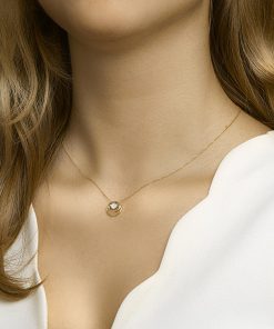 Sense Jewelry | Hanger Rond Diamant 0.03ct H Si Bicolor Gestift | Nu te koop bij 14Karaats.nl | 10001091-Pendants