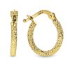 Juwelier Emo | Juwelier Emo - Geelgouden oorringen Gediamanteerd – 14 Karaat - SMALL - Diameter 14 MM | Nu te koop bij 14Karaats.nl | 10001087-Earrings/Body-piercing Jewellery