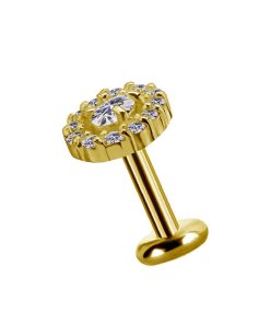 Piercings works | 18 Karaat Goud Tragus Piercing - Premium Zirkonia | Nu te koop bij 14Karaats.nl | 10001087-Earrings/Body-piercing Jewellery