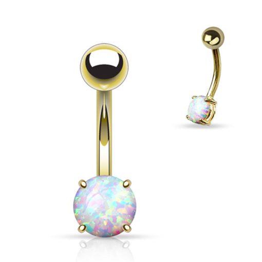 LMPiercings NL | Piercing opal gold plated - LMPiercings | Nu te koop bij 14Karaats.nl | 10001087-Earrings/Body-piercing Jewellery