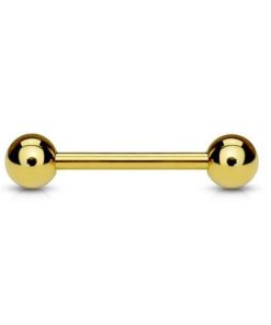 Piercings works | 14 Karaat Massief Gouden Barbell - Basic - 14mm | Nu te koop bij 14Karaats.nl | 10001087-Earrings/Body-piercing Jewellery