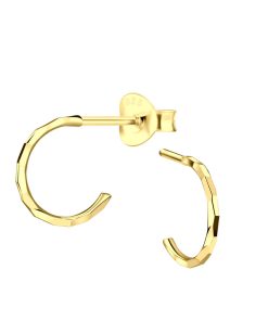 JYC | Joy|S - Zilveren oorringen stud - 10 mm - diamond cut t83 - gold plated | Nu te koop bij 14Karaats.nl | 10001087-Earrings/Body-piercing Jewellery