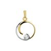 Its-Beautiful | hanger rond zirkonia bicolor gestift | Nu te koop bij 14Karaats.nl | 10001091-Pendants