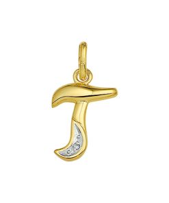 Its-Beautiful | Hanger Letter Diamant 0.005Ct H Si 14K Geelgoud | Nu te koop bij 14Karaats.nl | 10001091-Pendants