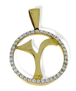 Star juwelier | Goud Hanger Letter Y 14 karaats Zirkonia | Nu te koop bij 14Karaats.nl | 10001091-Pendants