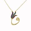 Star juwelier | Gouden Ketting Tulp Zirkonia Hanger 14 karaats | Nu te koop bij 14Karaats.nl | 10001091-Pendants