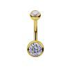 Piercings works | 18 Karaat Goud Navelpiercing  - Swarovski Zirconia | Nu te koop bij 14Karaats.nl | 10001087-Earrings/Body-piercing Jewellery