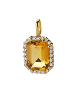 Its-Beautiful | Geelgouden Hanger met Citrien Edelsteen en Diamanten | Nu te koop bij 14Karaats.nl | 10001091-Pendants