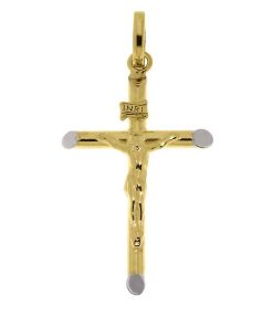 Zwartevalk | Juwelier Zwartevalk 14 karaat gouden Jezus kruis hanger - 14.102.012 | Nu te koop bij 14Karaats.nl | 10001091-Pendants