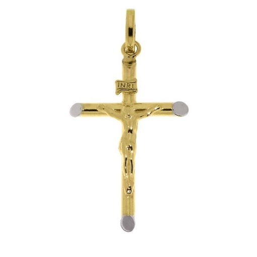 Zwartevalk | Juwelier Zwartevalk 14 karaat gouden Jezus kruis hanger - 14.102.012 | Nu te koop bij 14Karaats.nl | 10001091-Pendants