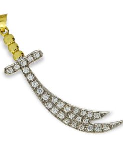 Star juwelier | Gouden Zwaard Hanger Zirkonia 14 karaats | Nu te koop bij 14Karaats.nl | 10001091-Pendants